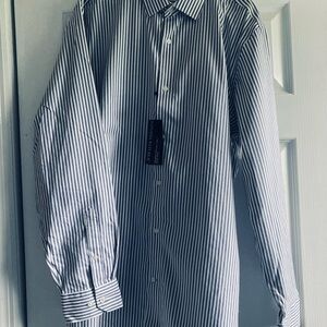 NWT Banana Republic Blue and White Striped Dress Shirt